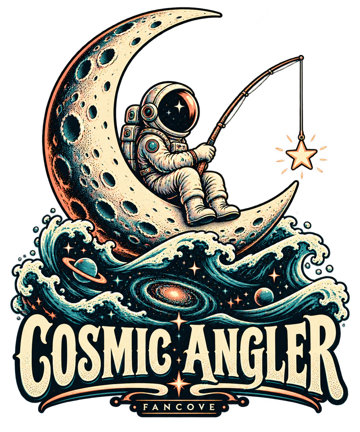 Cosmic Angler original FanCove fishing front artwork