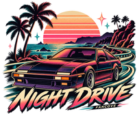 Night Drive – Retro Car Graphic T-Shirt – original FanCove front artwork