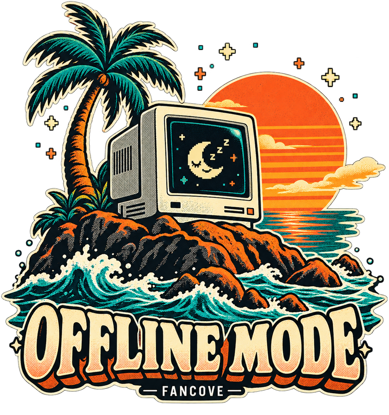 Offline Mode – Retro Computer Graphic T-Shirt – original FanCove front artwork